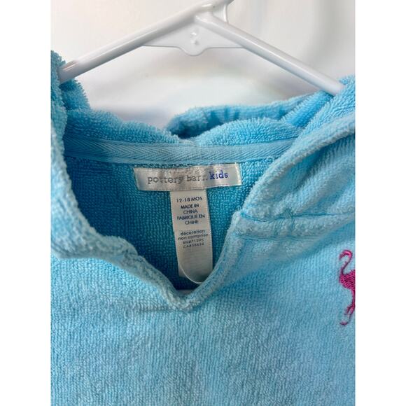 Pottery Barn Kids Swim Hooded Cover Up Terrycloth Cape Blue Size 12-18 Month - Picture 3 of 8